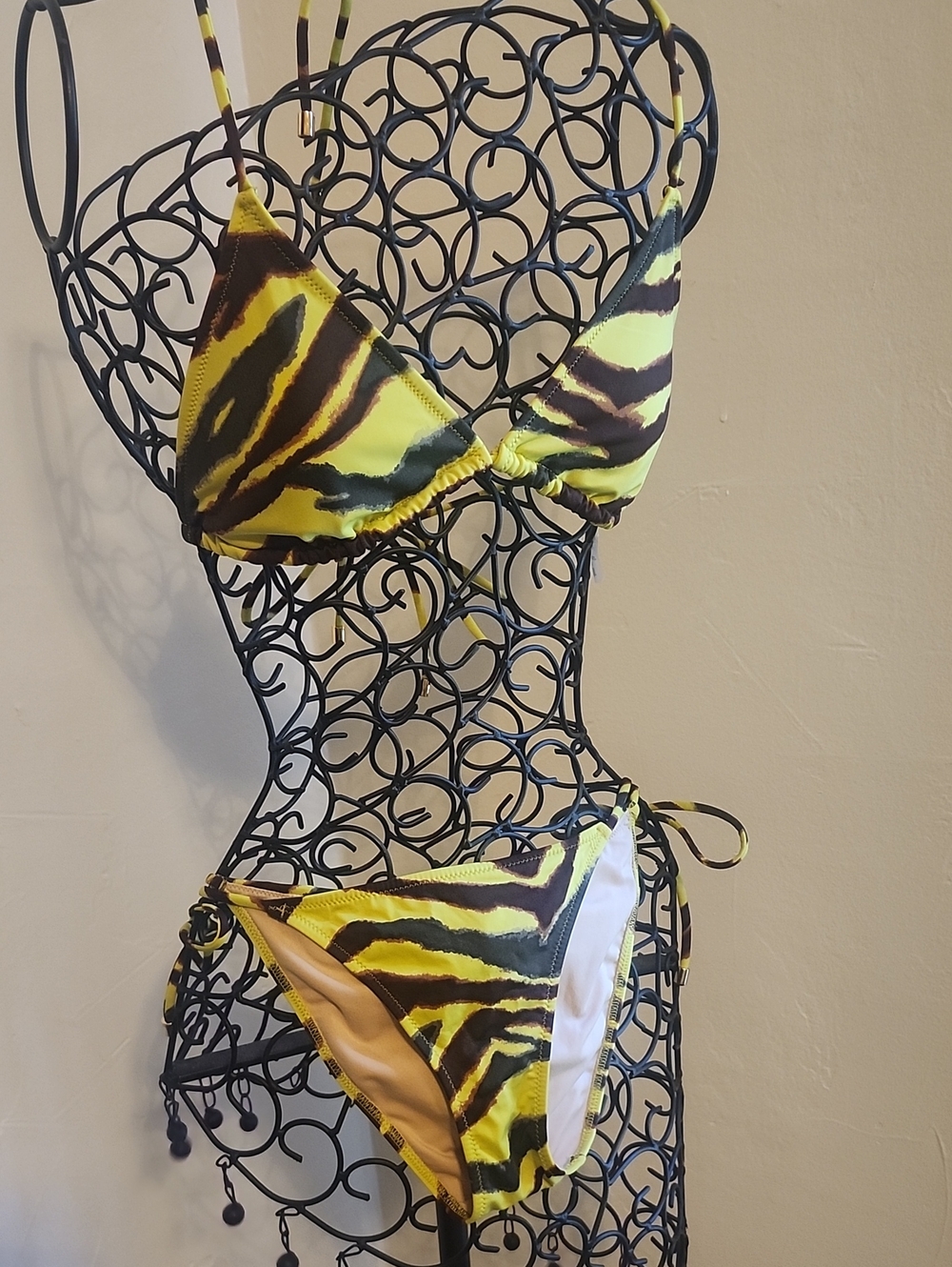 Victoria's Secret Yellow and Black Tiger-Print Bikini
